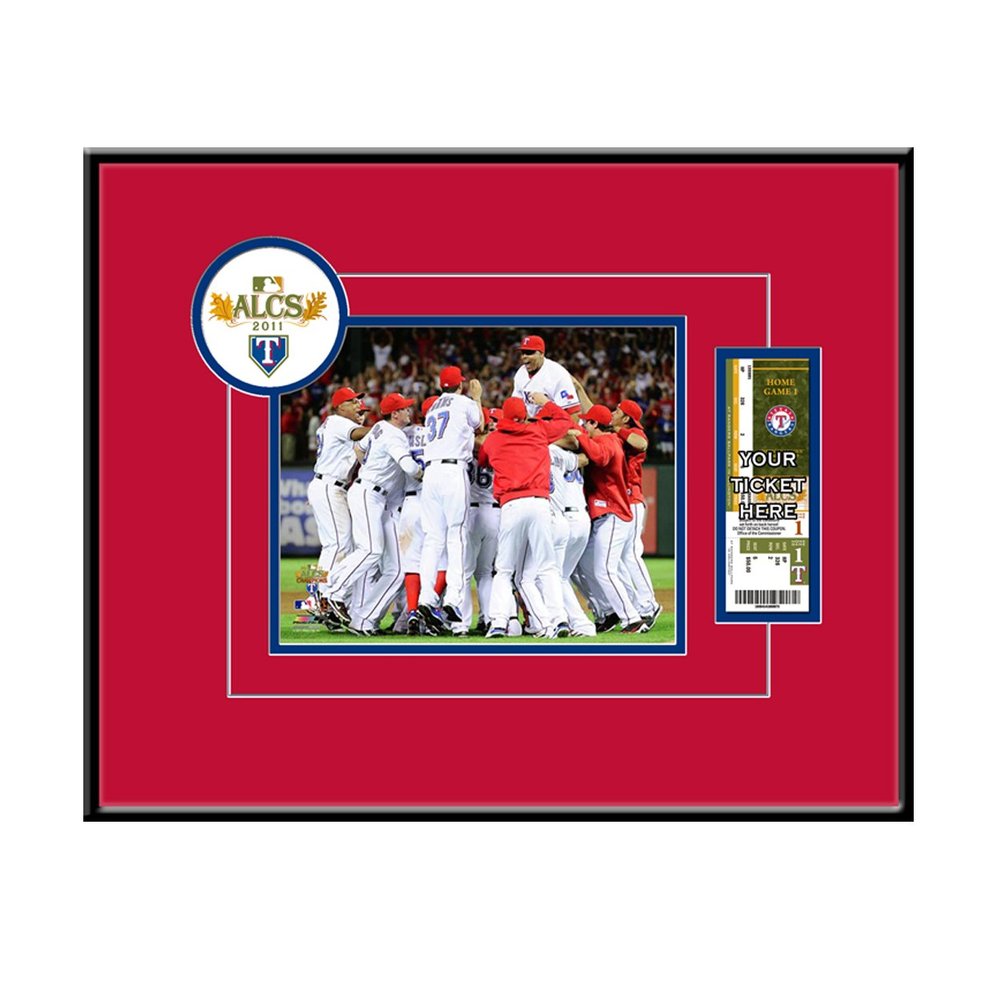 MLB Texas Rangers 2011 ALCS 8x10 Photo Ticket Frame"Team Celebration"