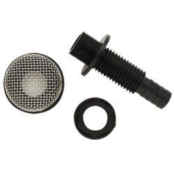 SEACHOICE 18191 Thru-Hull Style Strainer, 3/4" Hose, Livewell Baitwell, Black, Plastic, Above Ground, Strainer