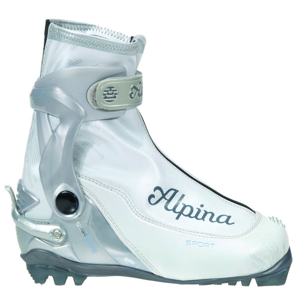 Alpina Women's SSK Eve Sport Series Cross-Country Nordic Skate Ski Boots, Pearl White, 41