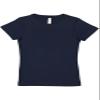 LAT Girls' 100% Cotton Fine Jersey Crew Neck Short Sleeve T-Shirt, Navy, Medium view 1