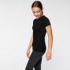 LAT Girls' 100% Cotton Fine Jersey Crew Neck Short Sleeve T-Shirt, Navy, Medium view 3