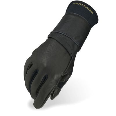 Heritage Jr. Pro 8.0 Bull Riding Gloves, Size 6, Black