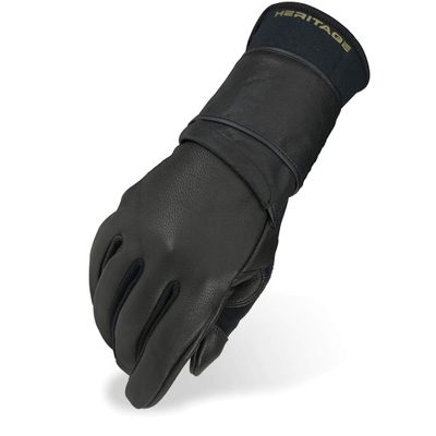 Heritage Jr. Pro 8.0 Bull Riding Gloves, Size 5, Black