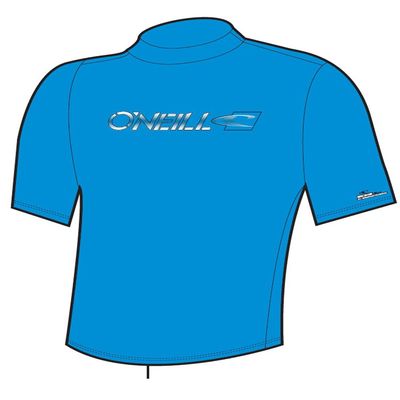O'Neill Wetsuits Skins Short Sleeve Rash Tee (Brite Blue, Small)