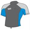 O'Neill Wetsuits Skins Short Sleeve Crew Rash Guard (Smoke/BriteBlue/Flint, Small) view 1