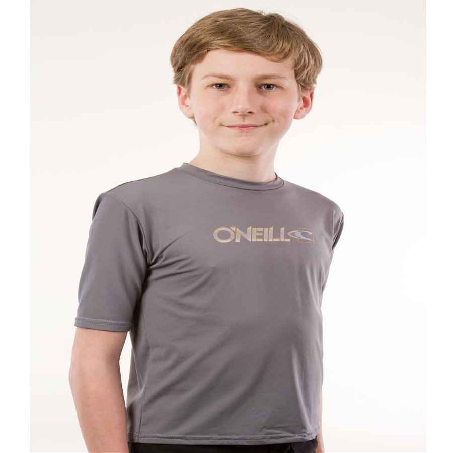 O'Neill Wetsuits Youth Skins Short Sleeve Rash Tee (Smoke, 16)