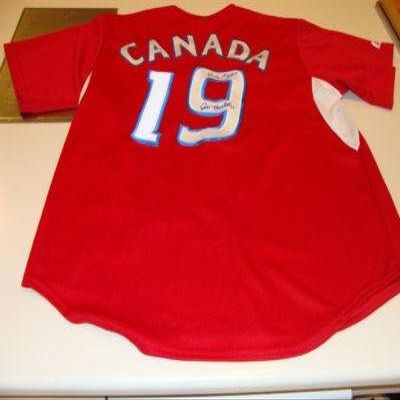 Signed Jose Bautista Jersey - Canada Day July 1 2011 - Autographed MLB Jerseys