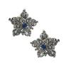 Naeva Silver tone Sapphire Crystal Clip On Earrings view 1