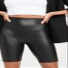 Yummie Women's Faux Leather Biker Short, Black, X-Large view 2