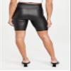 Yummie Women's Faux Leather Biker Short, Black, X-Large view 3