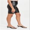 Yummie Women's Faux Leather Biker Short, Black, X-Large view 4