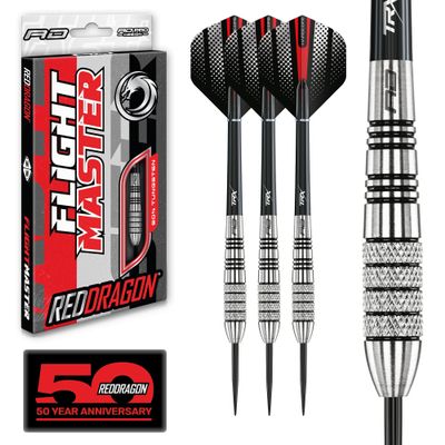 Red Dragon Sidewinder: 27g Flightmaster - Tungsten Steel Darts Set with Flights and Stems