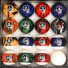 Iszy Billiards Pool Balls - 16 Piece Cue Ball Set for Pool Table and Display - 2 1/4 Inch, 6 Ounce Regulation Size Billiard Balls - Dark Marble Style view 1