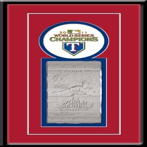 MLB Texas Rangers 2011 World Series Commemorative Hand Forged Metal Ticket Framed