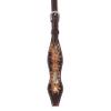 Circle Y Python Pass One Ear Headstall - Equestrian Vintage Leather Hand-Tooled Floral Design Turquoise Accents Horse Single Ear Headstall view 3