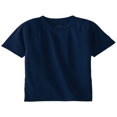 Kanu Surf Toddler Boys Short Sleeve UPF 50+ Rashguard Swim Shirt, Solid Navy, 3T