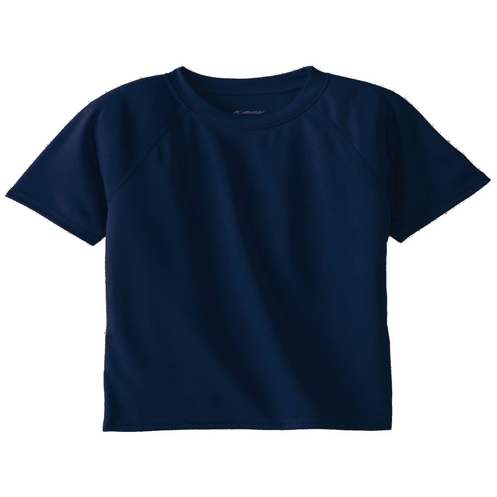 Kanu Surf Toddler Boys Short Sleeve UPF 50+ Rashguard Swim Shirt, Solid Navy, 3T