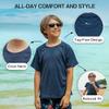 Kanu Surf Toddler Boys Short Sleeve UPF 50+ Rashguard Swim Shirt, Solid Navy, 3T view 3