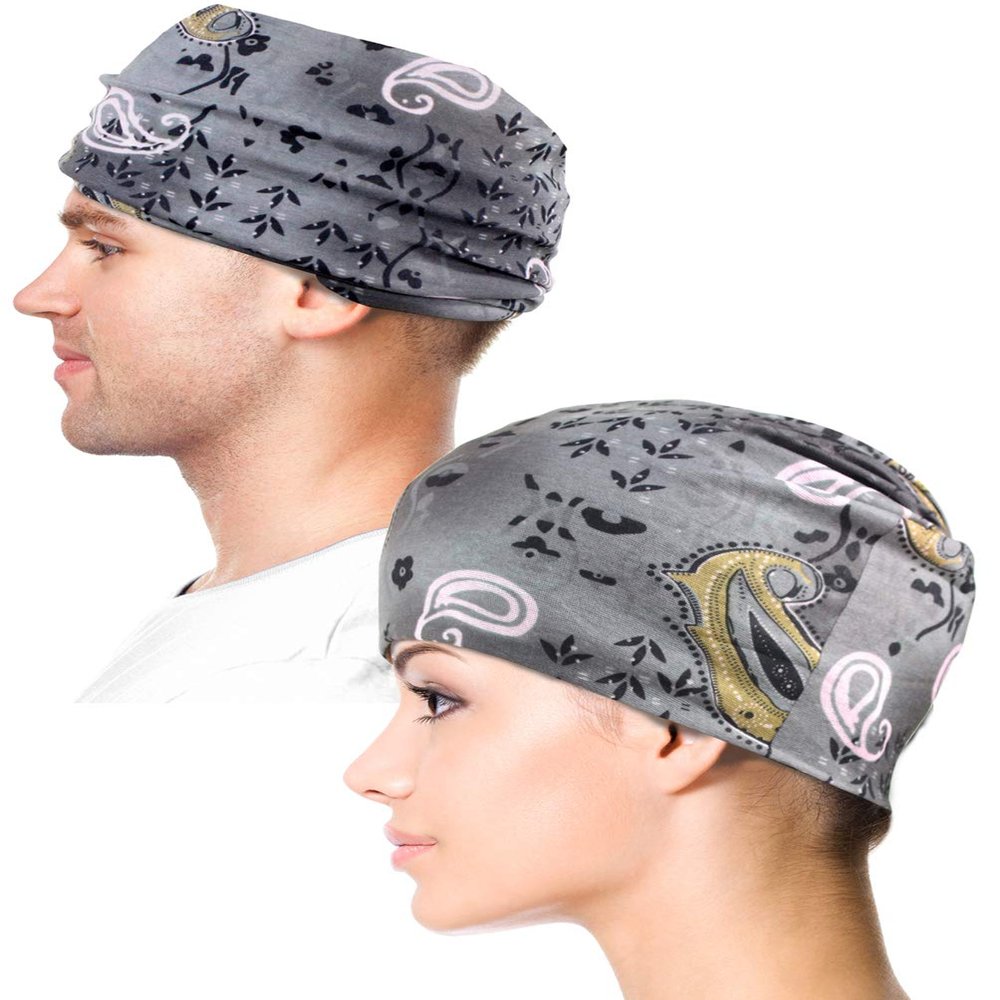 Dahlia Multi-Functional Head Wear - Paisley (Gray)