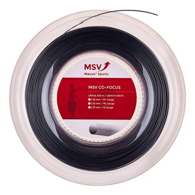 MSV Unisex's Focus String Reel-Black, 1.23 mm/200 m