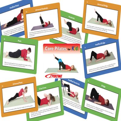 Sportime Core Pilates for Kids Exercise Cards, Set of 56 - 1362761