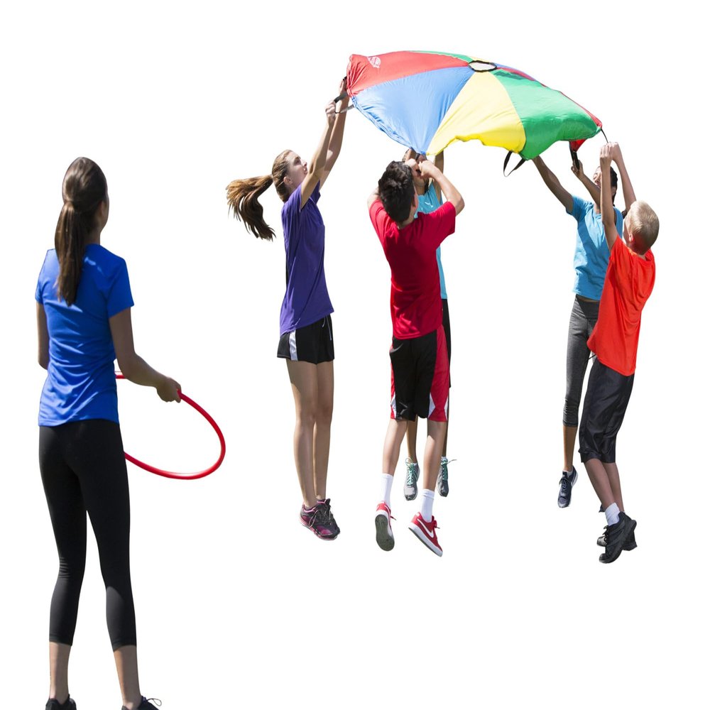 Sportime GripStarChutes Parachute with 4-Layer Construction and 12 Handles - 12 foot Diameter
