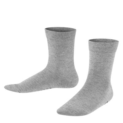 FALKE Unisex-Child Family Socks, Cotton, Grey (Light Grey 3400), 4-6.5, 1 Pair