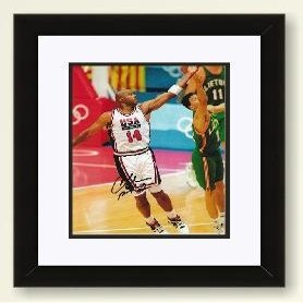 Signed Barkley Photograph - USA Olympic 8x10 Dream Team Custom Framed - Autographed NBA Photos