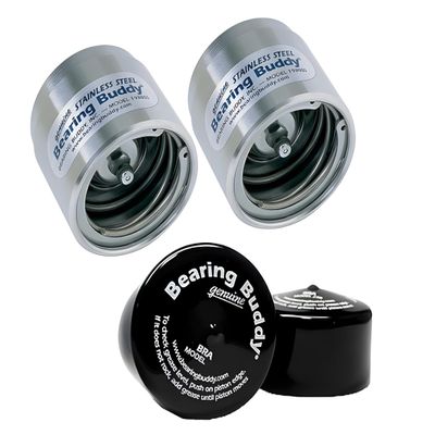 Bearing Buddy Stainless Steel Bearing Protector with Bras - Premium Quality Construction Rust Resistant Wheel Protectors - Perfect for Snowmobile Vehicle Utility Trailers 1.980" Diameter - 2 Pieces