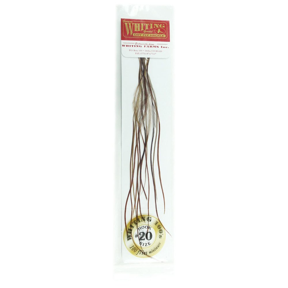 Whiting Farms 100's Saddle Hackle Pack Brown Size 20
