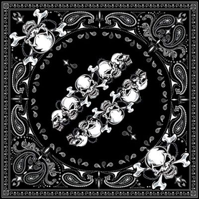 ZANheadgear Bandanna Cotton Skull Row
