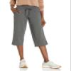 Danskin Women's Drawcord Crop Pant, Charcoal Heather, Medium view 1