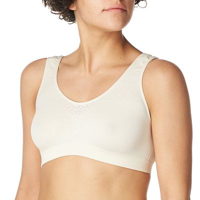 Bali Women's Comfort Revolution Seamless Crop Top, Light Beige, Small