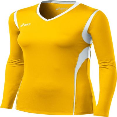 ASICS Women's Mintonette Long Sleeve Tee, Gold/White, X-Small