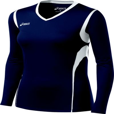 ASICS Women's Mintonette Long Sleeve Tee, Navy/White, X-Small