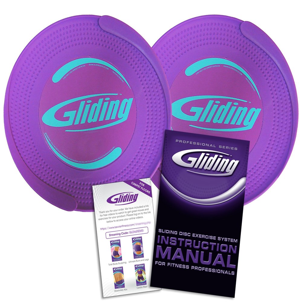 Gliding Discs for Working Out - Exercise Sliders for Carpet Floors 1 Pair, Authentic Workout Sliders Disc for Full Body Resistance Workout, Includes Printed Manual for Fitness Trainers