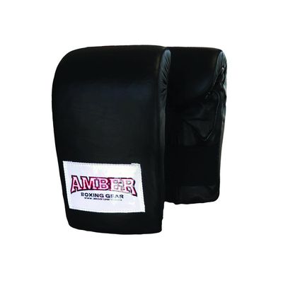 Deluxe Boxing Bag Gloves, Top-Grain Leather, Shock-Absorbing Padding, Elastic Wrist, Lightweight & Durable, Perfect for Boxing & Training, Black, Small