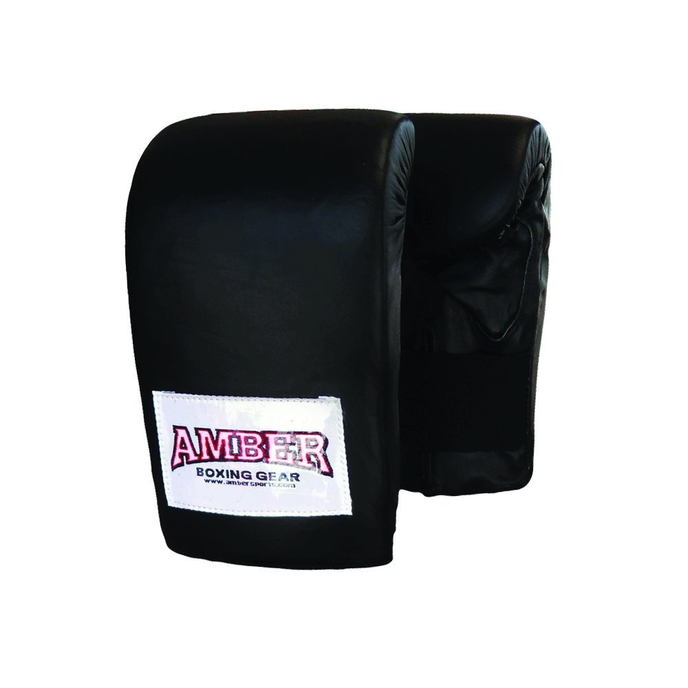 Deluxe Boxing Bag Gloves, Top-Grain Leather, Shock-Absorbing Padding, Elastic Wrist, Lightweight & Durable, Perfect for Boxing & Training, Black, Small