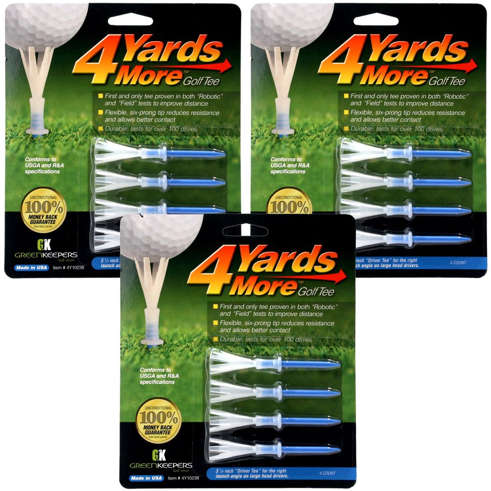 4 Yards More Golf Tee (3 1/4") 3 Pack (12 Tees)