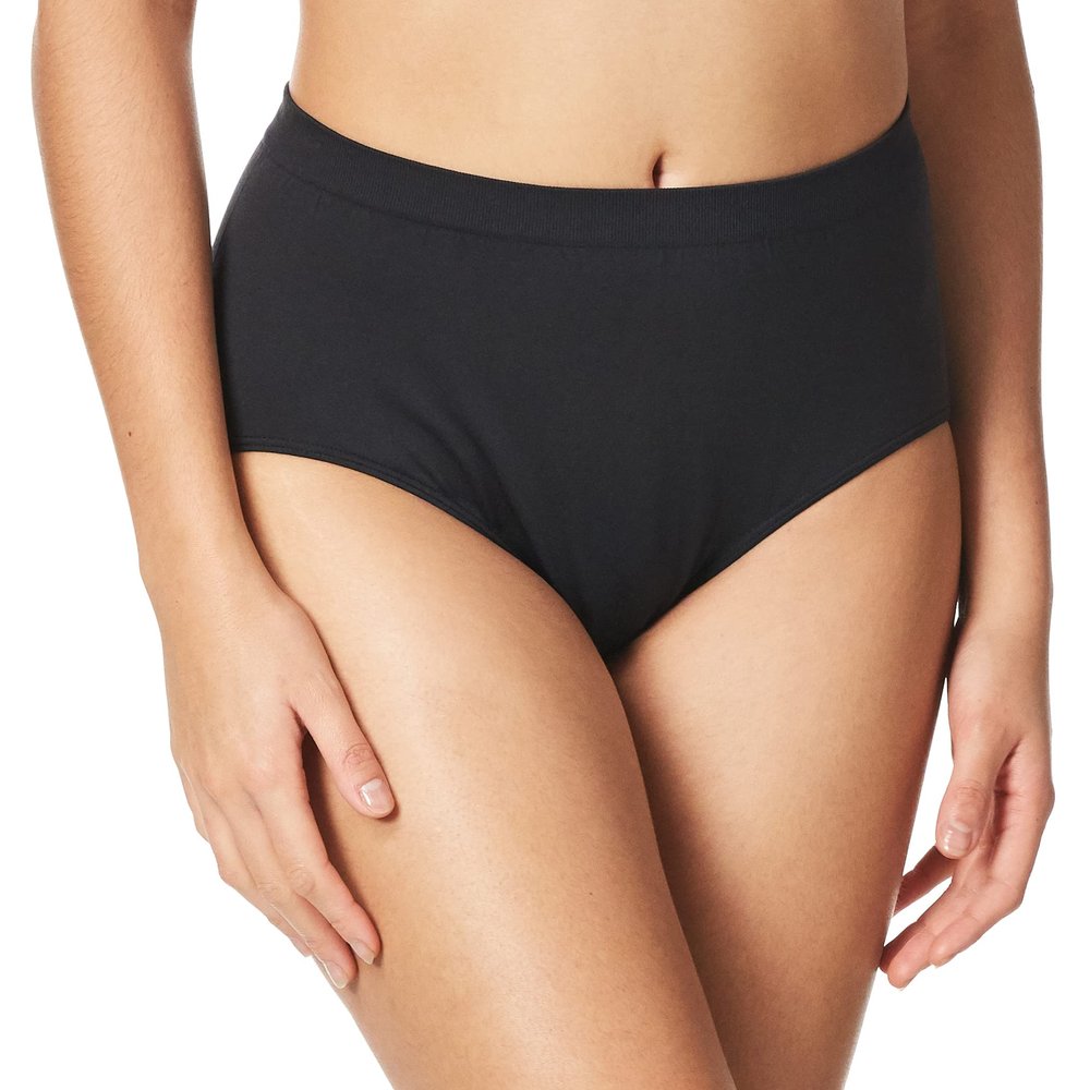 Bali womens Comfort Revolution Seamless briefs underwear, 1 Pack - Black for Daywear, 9 US