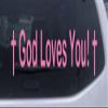 8in X 2.3in Pink -- God Loves You Christian Car Window Wall Laptop Decal Sticker view 1