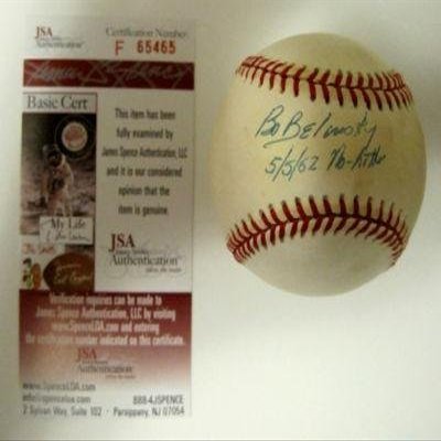 Bo Belinsky Autographed Baseball - 5 5 62 No Hitter Official Al W jsa - Autographed Baseballs