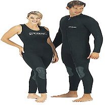 Tilos 6.5mm Men's Standard Step-in Titanium Farmer John Suit for Scuba Diving, Black, MD