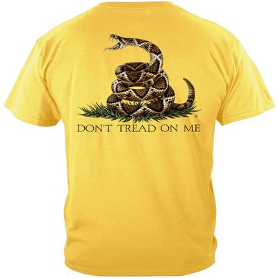 Patriotic T-Shirt Don't Tread On Me Medium Gold