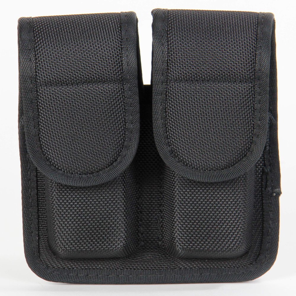 TUFF Double Mag Pouch Hidden Snap (Black Nylon, Size 2 GL17192223 BE9296)