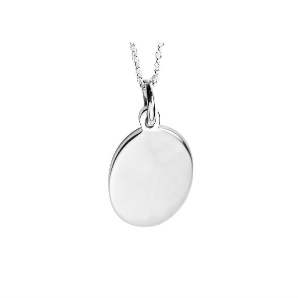 apop nyc 925 Sterling Silver Round Disc Charm Necklace 16" Engravable [Jewelry].