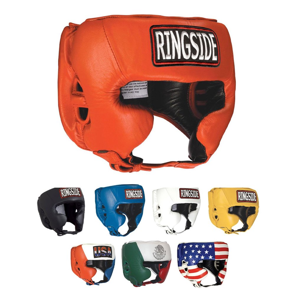 Ringside Competition-Like Boxing Headgear, Leather Sparring Headgear with Cheek Protection, Great for Boxing, MMA, Muay Thai, Kickboxing, and Training, Ideal for Men and Women, Red, Small