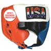 Ringside Competition-Like Boxing Sparring Training Headgear with Cheeks, RWB, Small, Red-White-Blue view 2