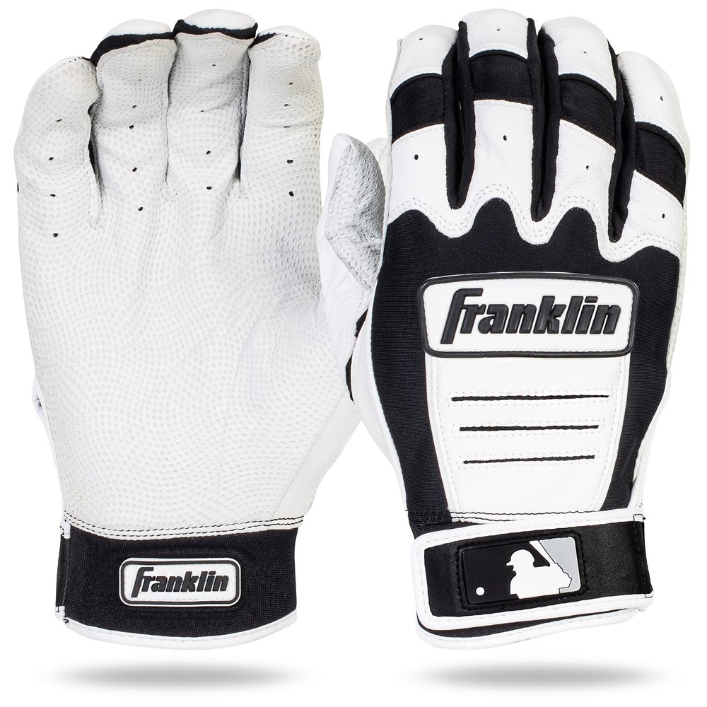 Franklin Sports CFX Pro Adult Series Batting Glove (White/Black, Large)