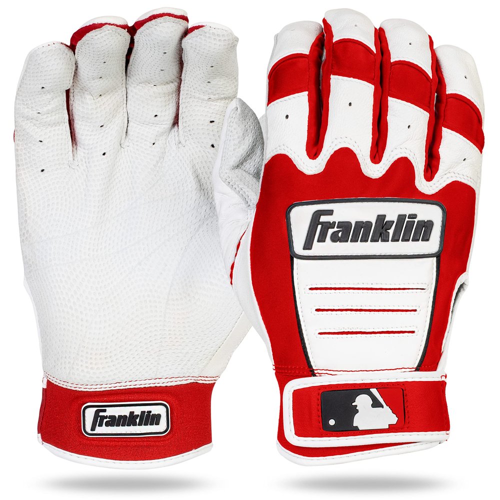 Franklin CFX Pro Series Batting Gloves, Pearl/Red, Youth Medium